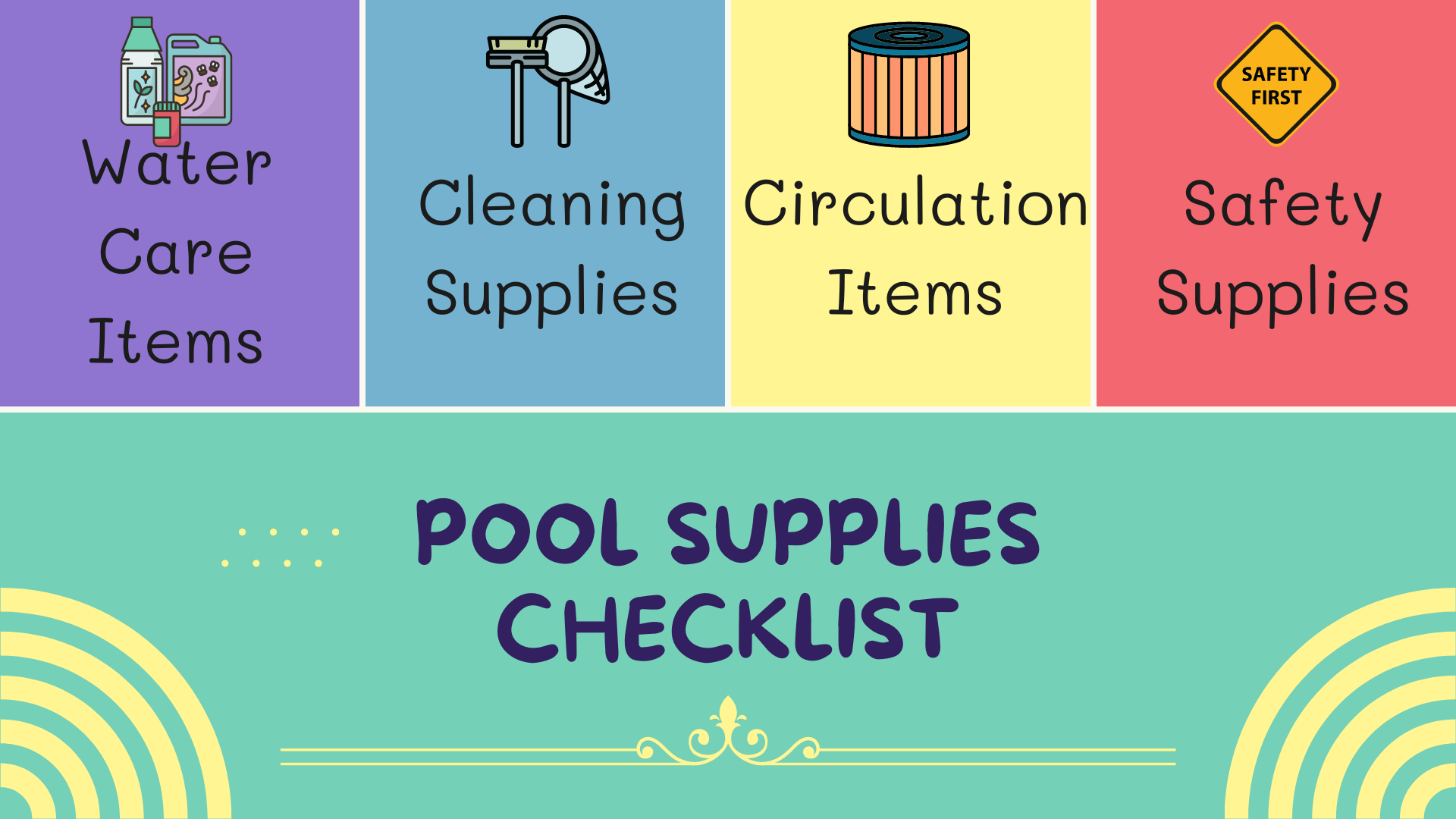 pool supplies checklist