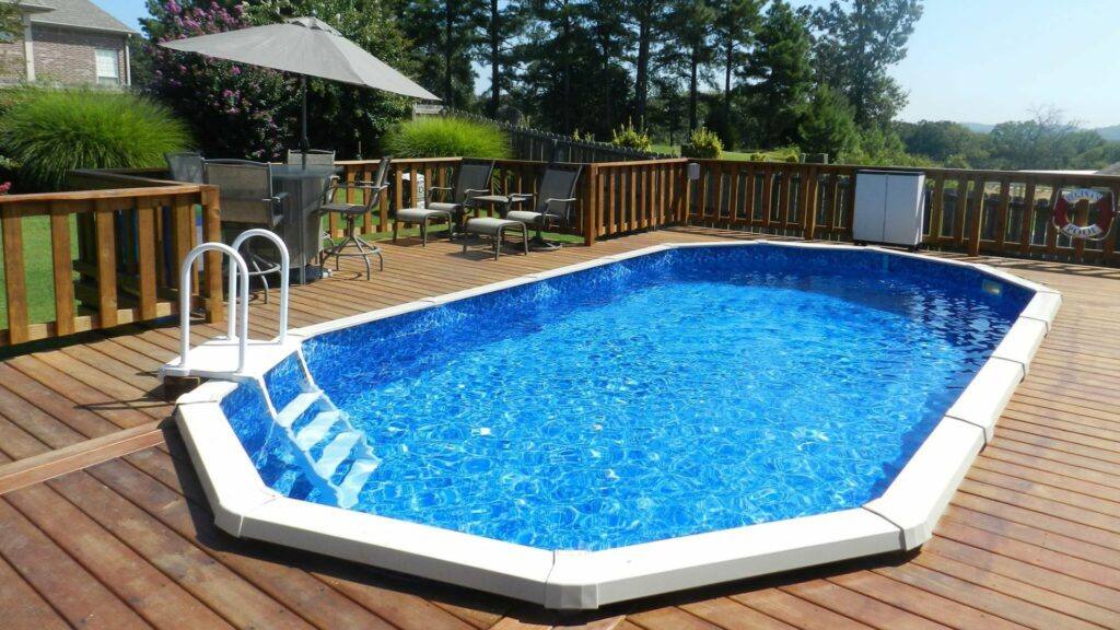 Doughboy Pool with Large Above Ground Deck