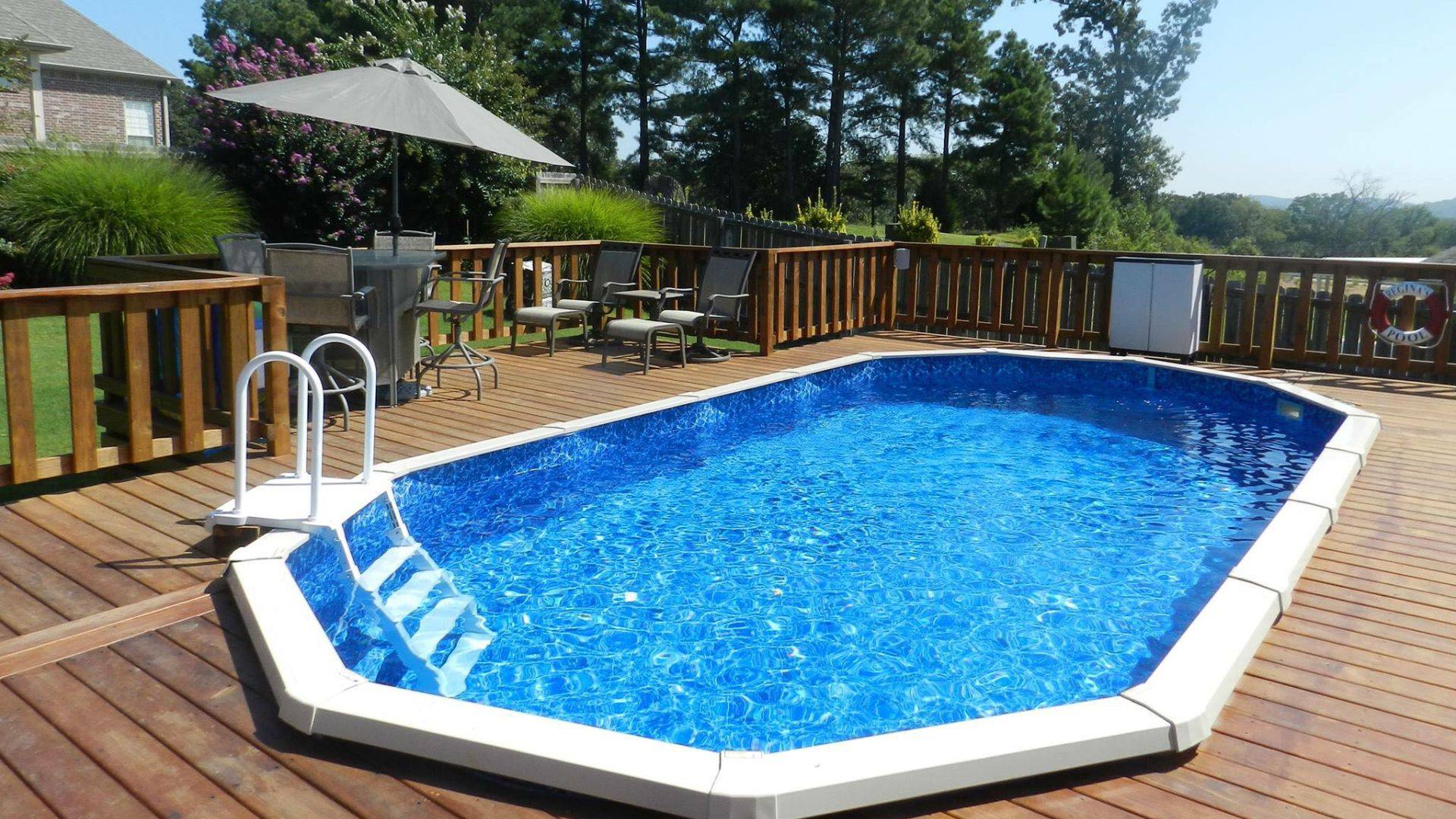 Doughboy Pool with a Wooden Deck